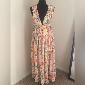 chinese dress ladies Dreamy Day Ruffle Trim Maxi Dress Leopard